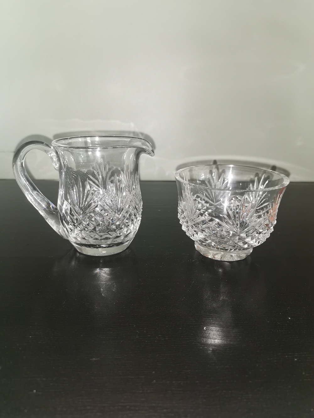 Wedgwood Majesty Crystal Open Sugar Bowl and Creamer Set